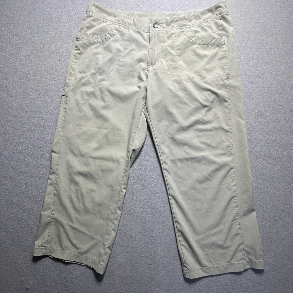 Patagonia Capri Pants Womens 12 tan Microfiber Stretch Pockets Outdoor Hiking